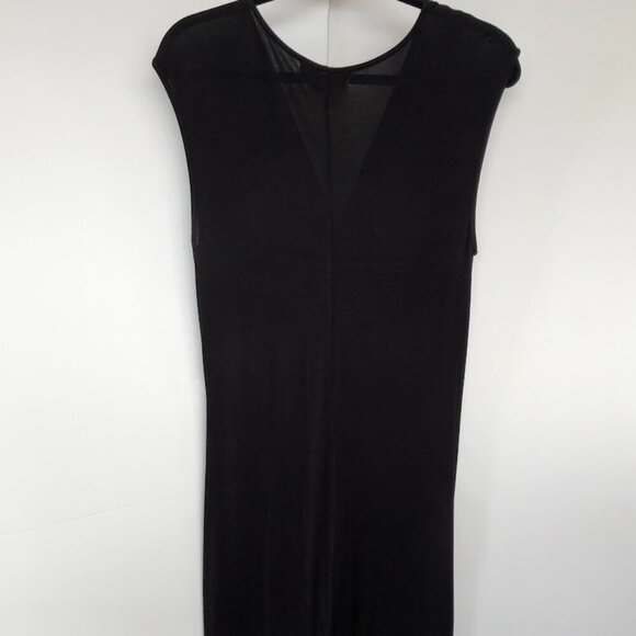 MICHAEL Michael Kors Sleeveless Center Front Ruched Rayon Black Midi Dress S/P - Picture 15 of 15
